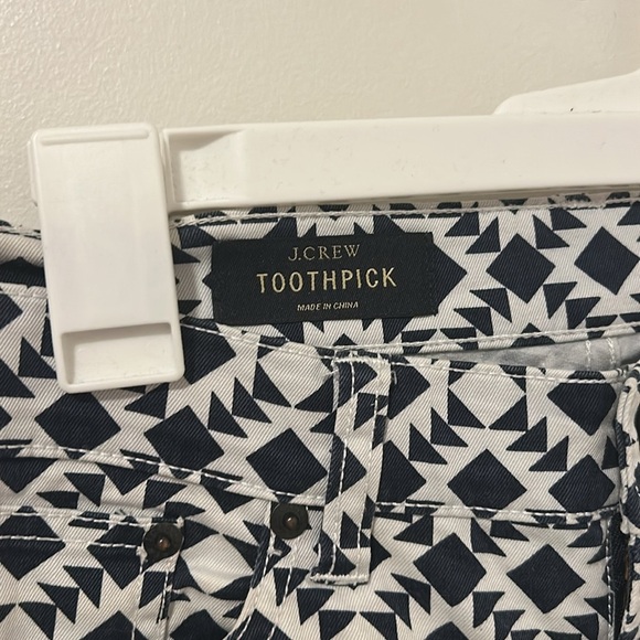 J Crew Toothpick Ankle Geometric Patterned Pants Size 28 - Picture 3 of 6